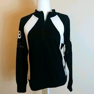 Bebe black and white zipper front sweatshirt